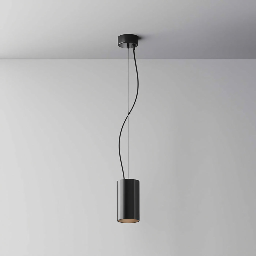 Petite suspension LED cylindre en aluminium, trois coloris