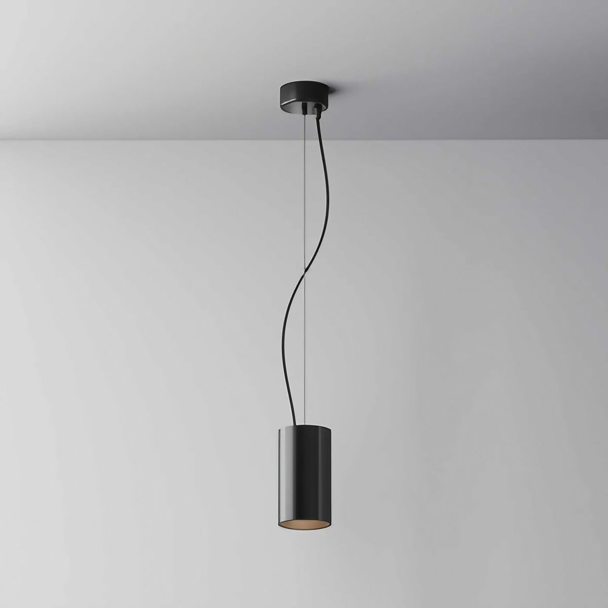 Petite suspension LED cylindre en aluminium, trois coloris