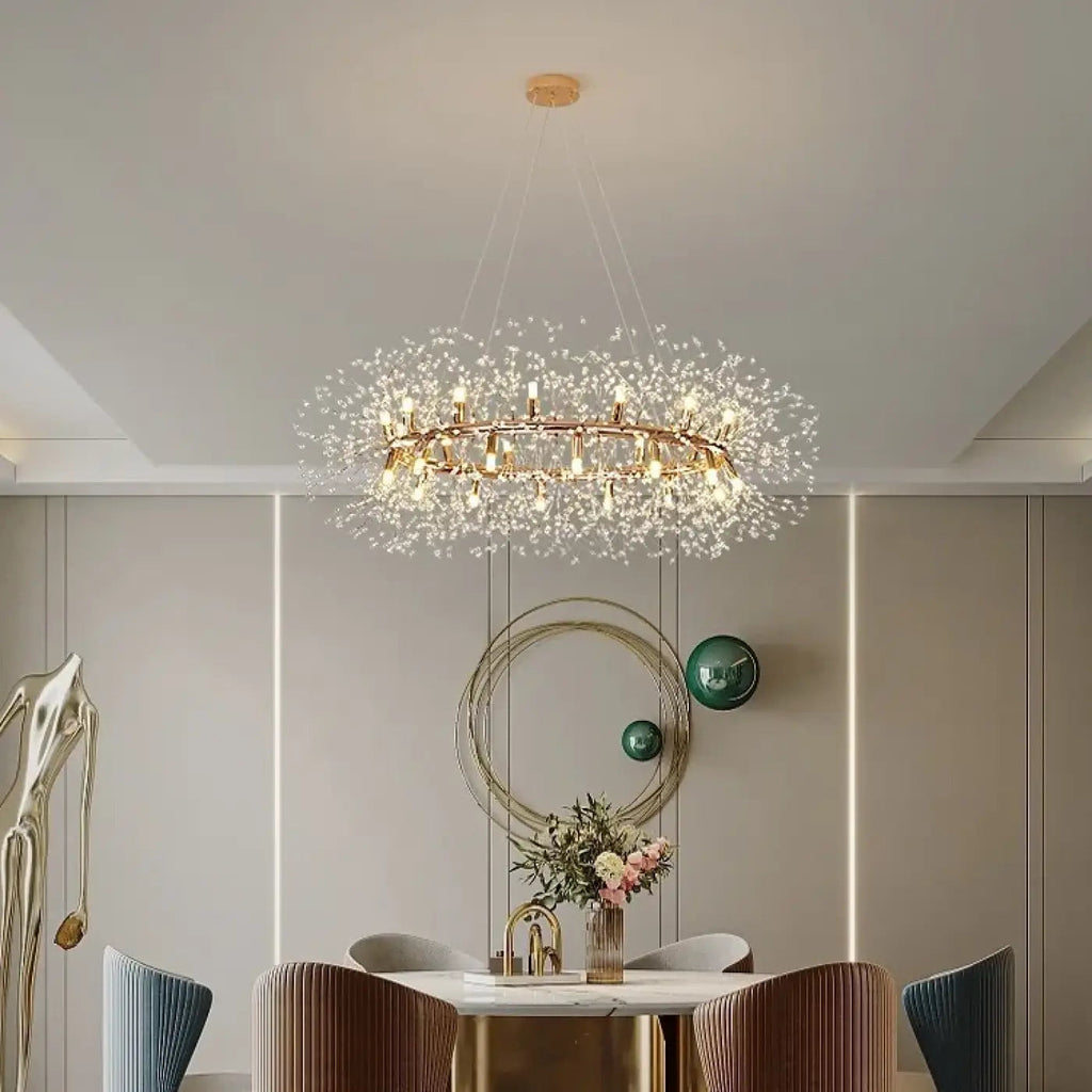 Suspension couronne effet feuillage doré, tailles S et M