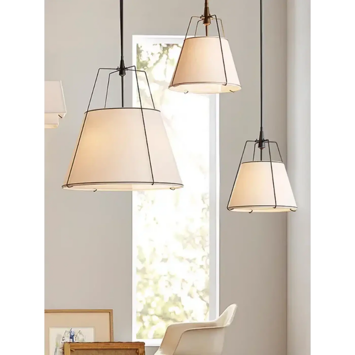 Suspension en tissu, noir ou doré, tailles S à XL