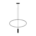 Suspension ovale en acier noir, profil fin, 81 ou 131 cm