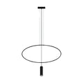 Suspension ovale en acier noir, profil fin, 81 ou 131 cm