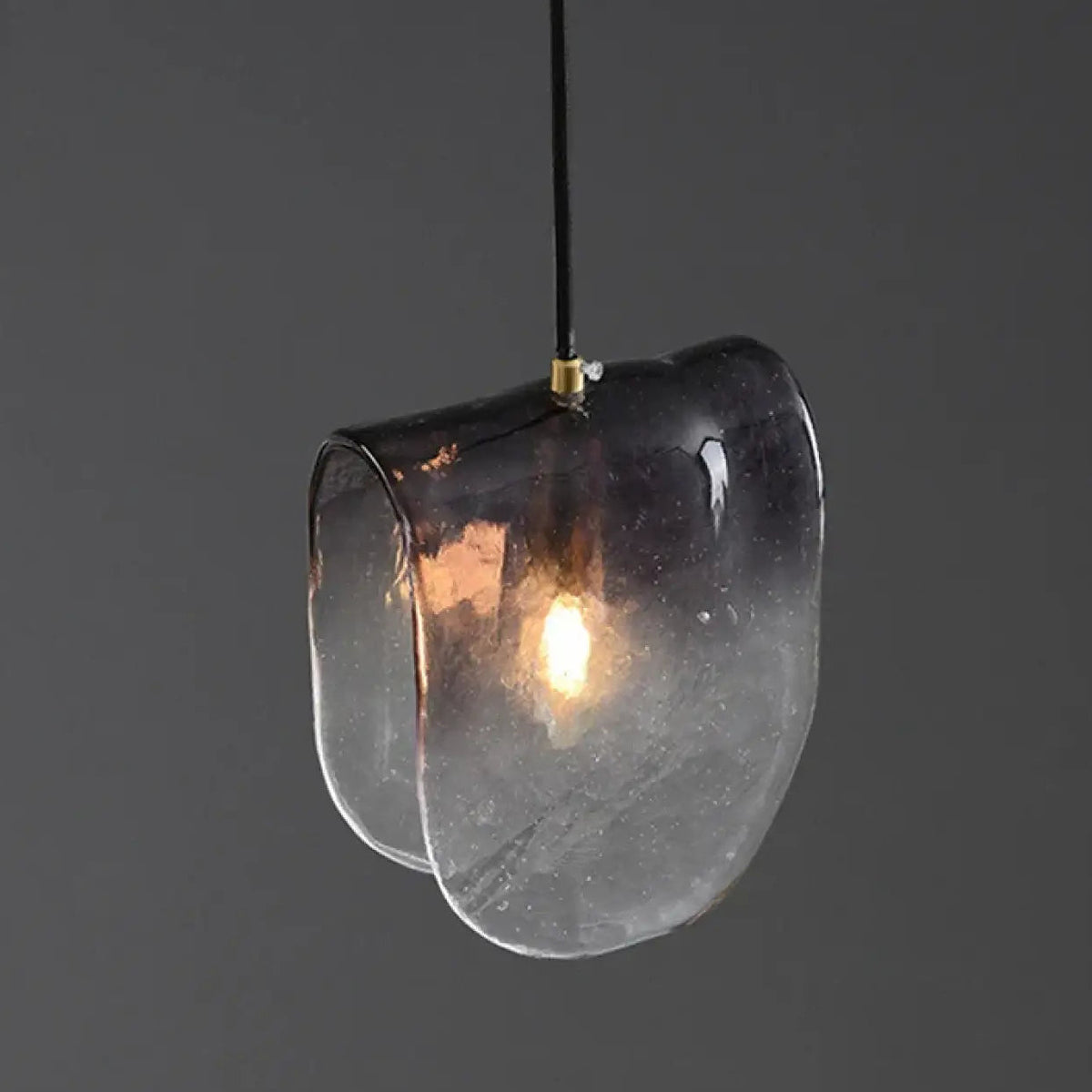 Suspension en verre soufflé aux formes organiques, deux modèles