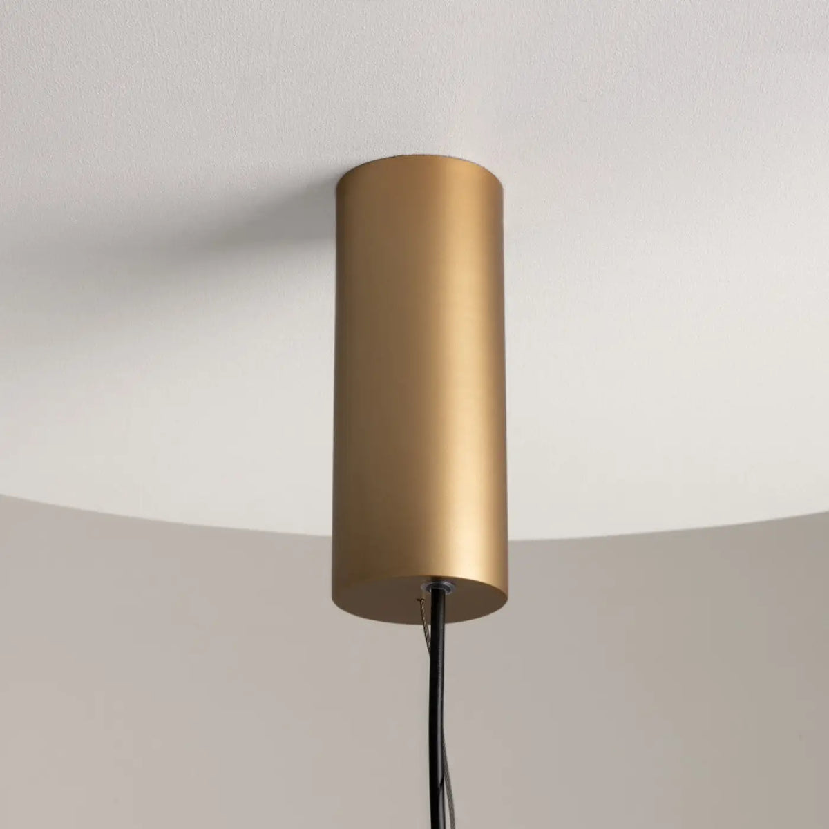Suspension LED cylindre horizontal orientable, doré ou blanc