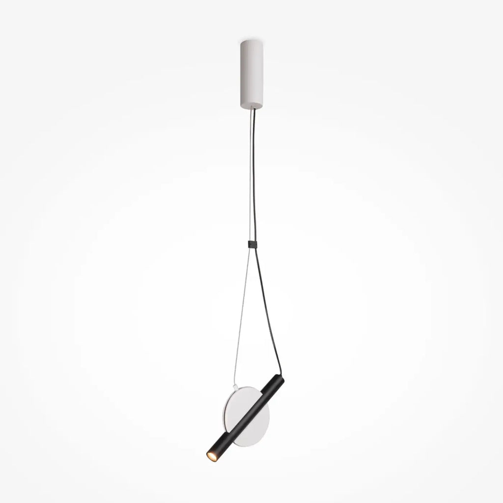 Suspension LED cylindre horizontal orientable, doré ou blanc