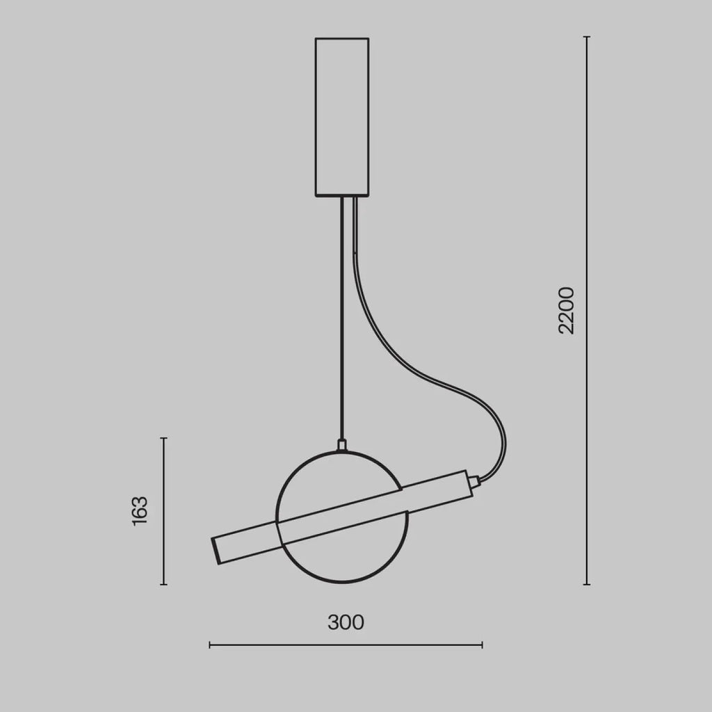 Suspension LED cylindre horizontal orientable, doré ou blanc