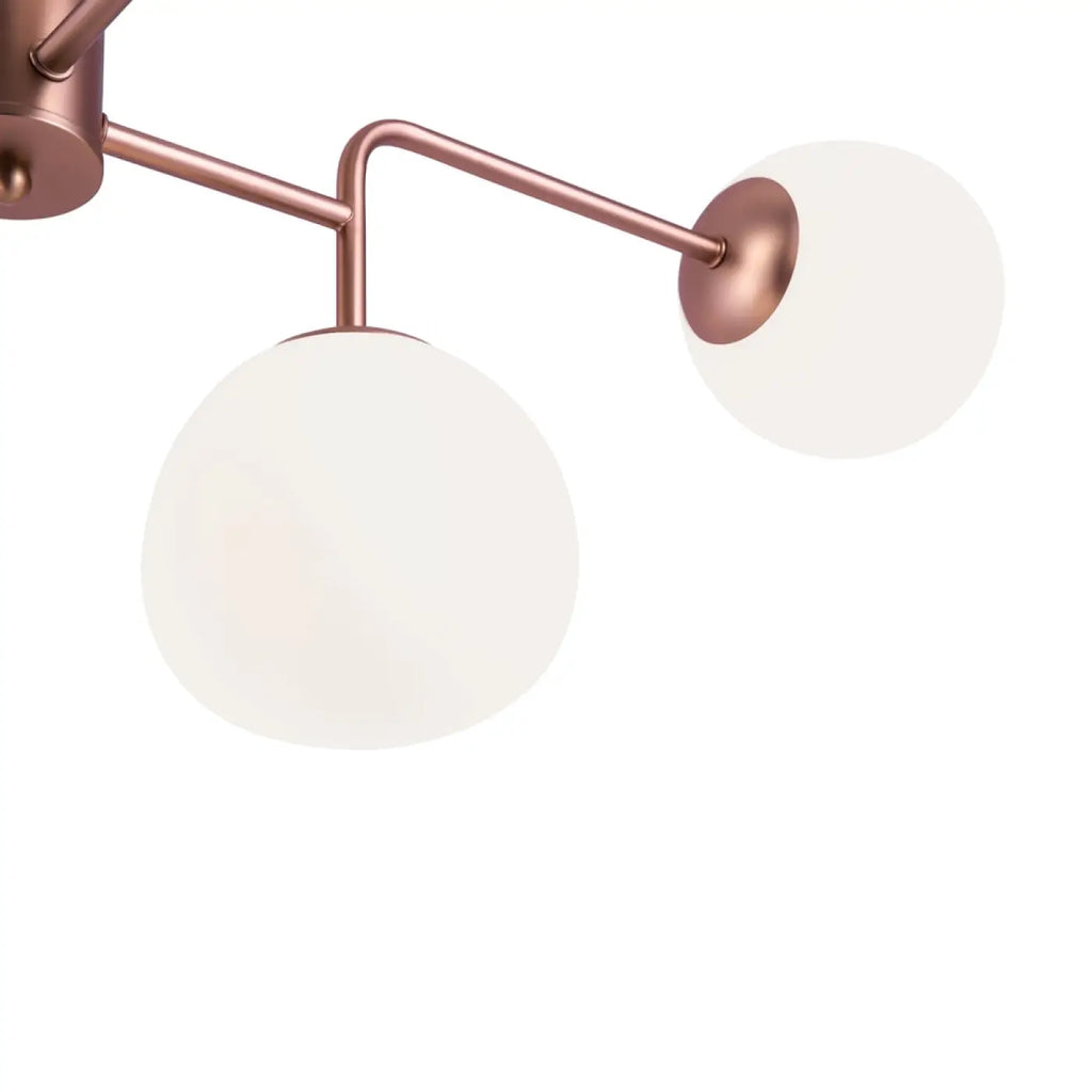 Lustre à globes en verre opalin, 8 ou 12 feux, argenté ou cuivre