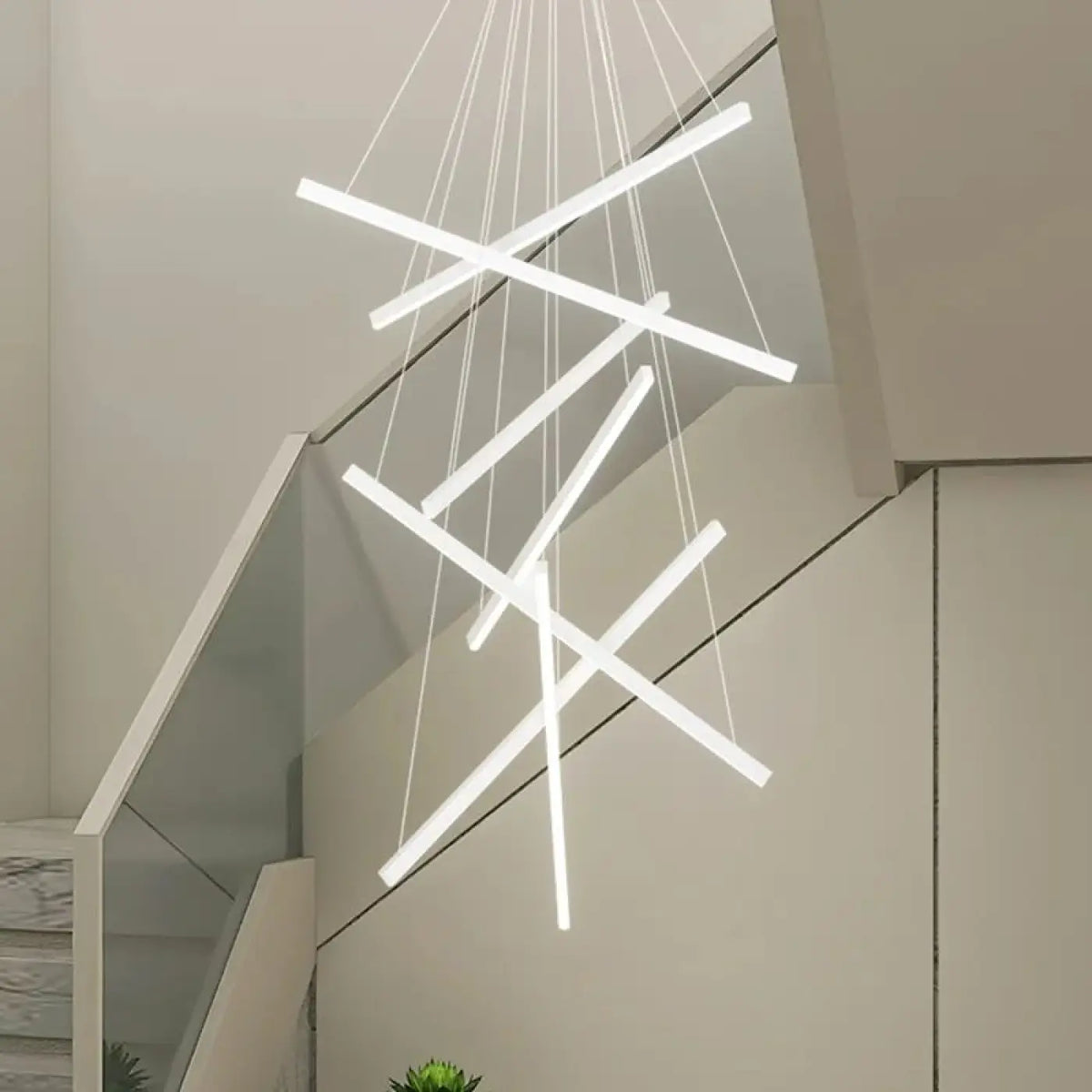 Suspension pour cage d'escalier, tailles S à XL, trois coloris, blanc