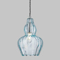 Petite suspension cloche en verre, bleu ou transparent, culot E14, bleu