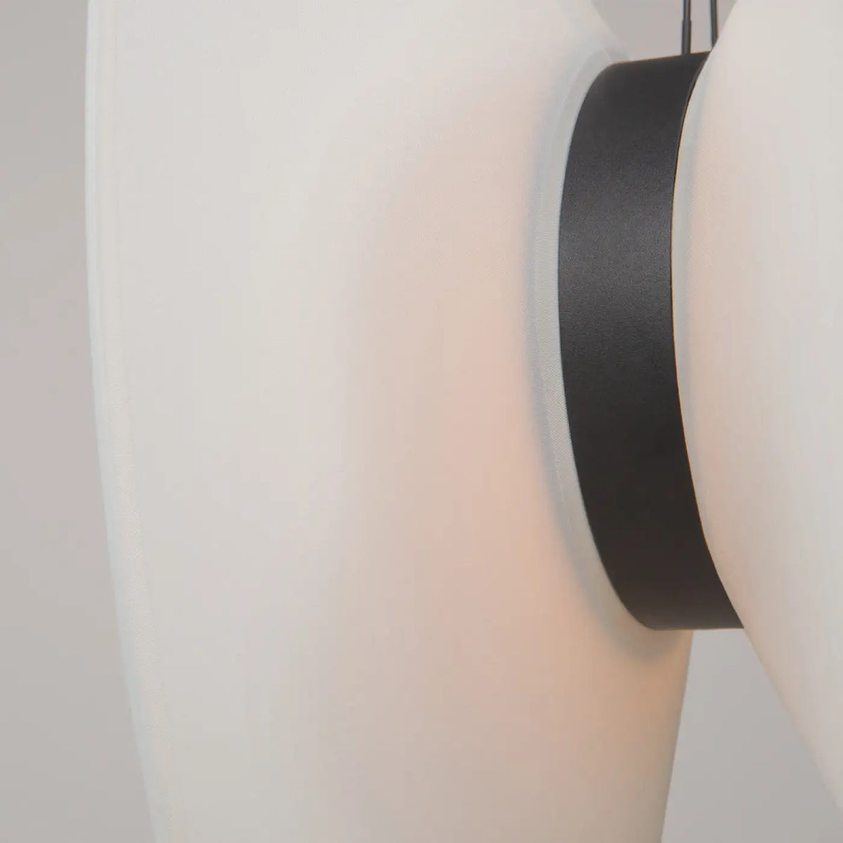 Suspension LED à deux abat-jour en tissu, blanc, gris ou bleu