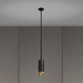 Suspension spot cylindrique en aluminium gravé, câble 300 cm, doré