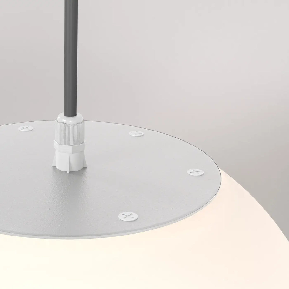 Suspension extérieure globe opalin, IP54, monture noire ou blanche