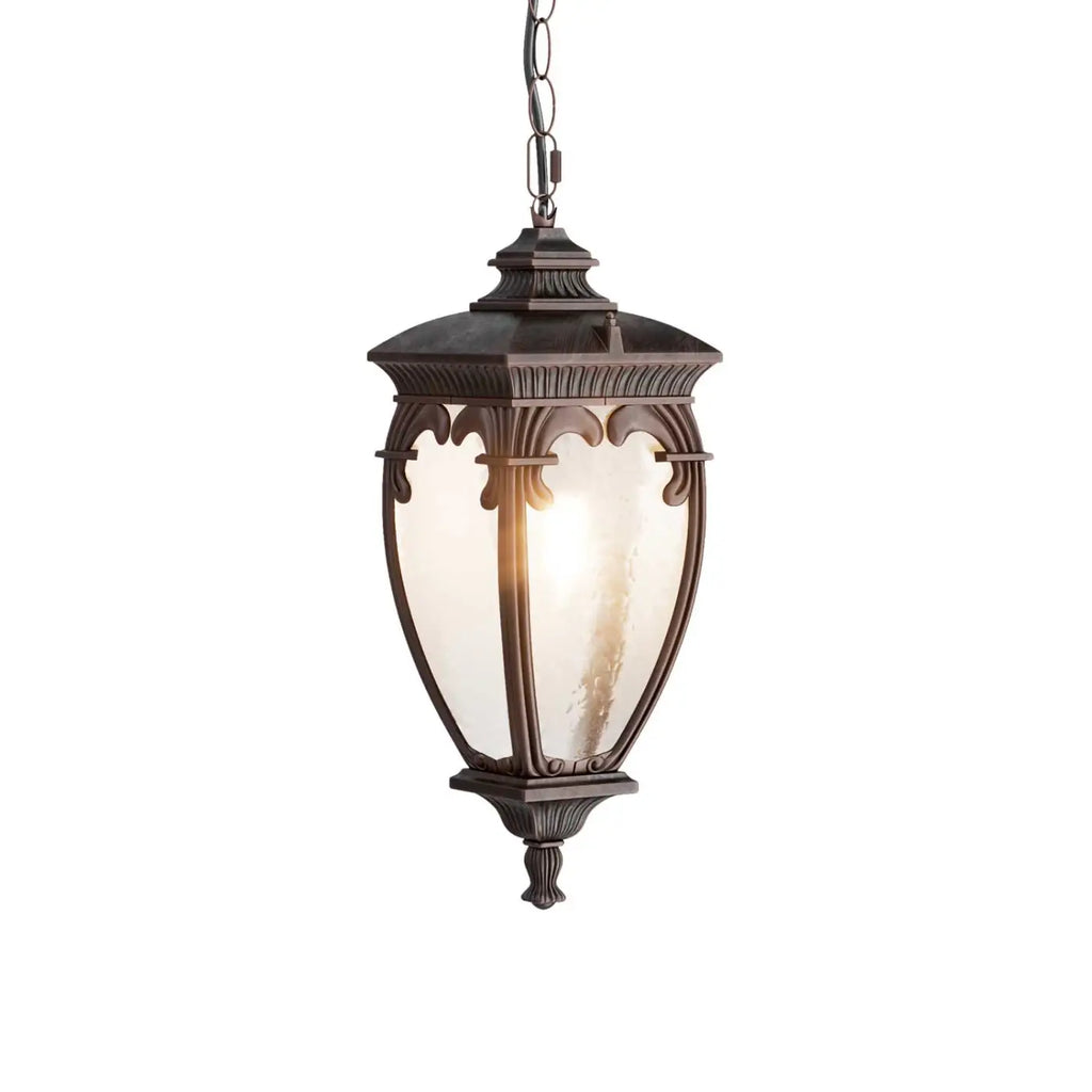 Suspension lanterne d'extérieur baroque en acier, culot E27, IP44, noir