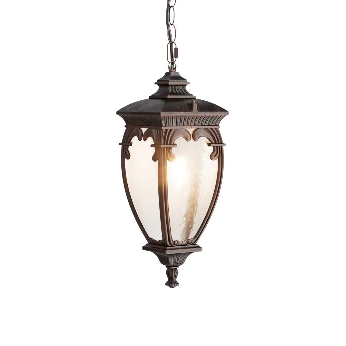Suspension lanterne d'extérieur baroque en acier, culot E27, IP44, noir