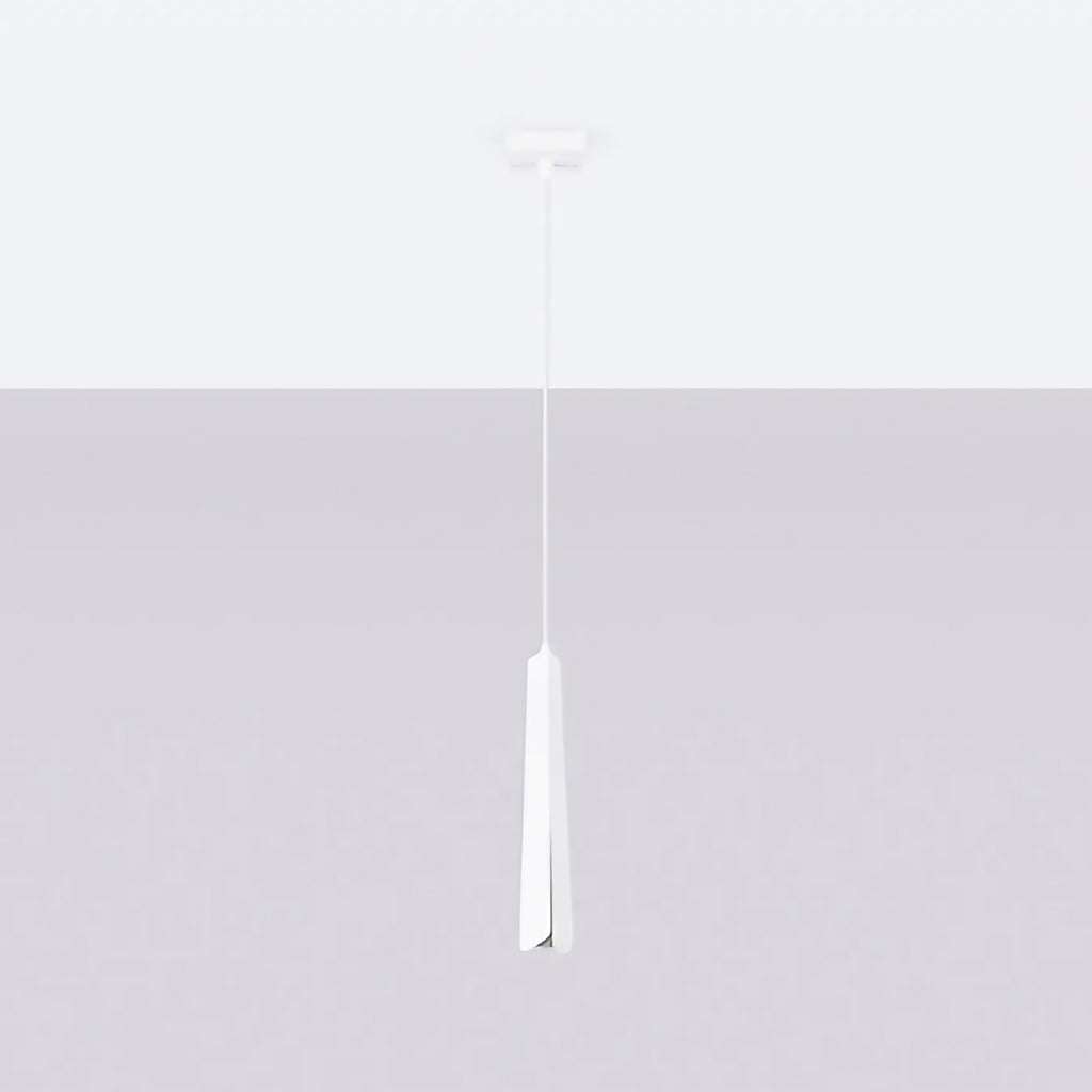 Suspension prisme en acier élancé, 1 ou 3 lumières, blanc ou noir, blanc