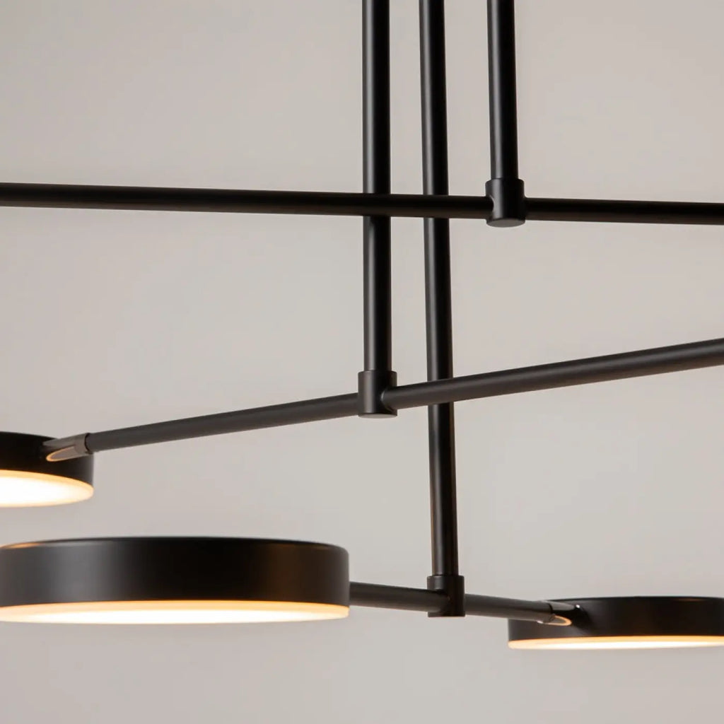 Suspension LED à bras articulés en métal noir, 89 cm d'envergure