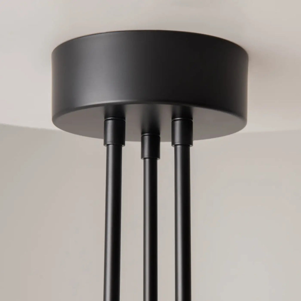 Suspension LED à bras articulés en métal noir, 89 cm d'envergure