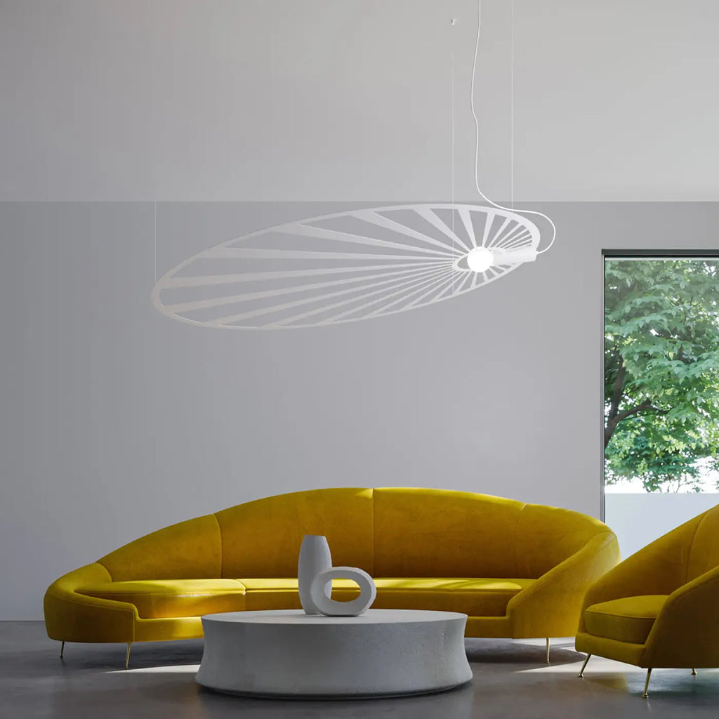 Grande suspension feuille en acier ajouré, motif floral, E27