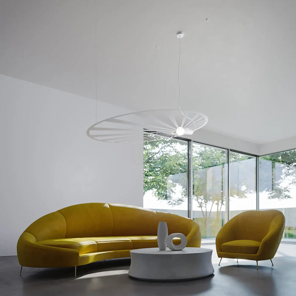 Grande suspension feuille en acier ajouré, motif floral, E27