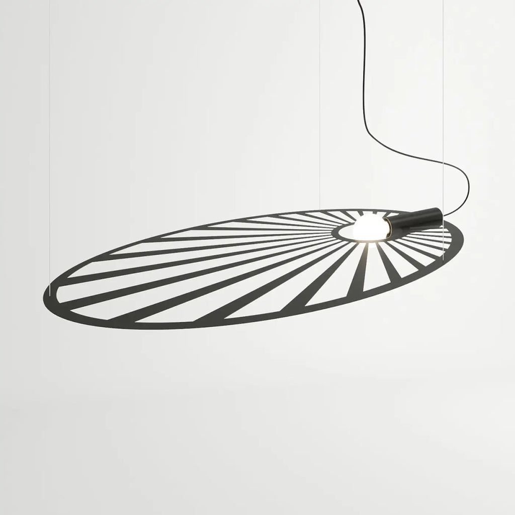 Grande suspension feuille en acier ajouré, motif floral, E27
