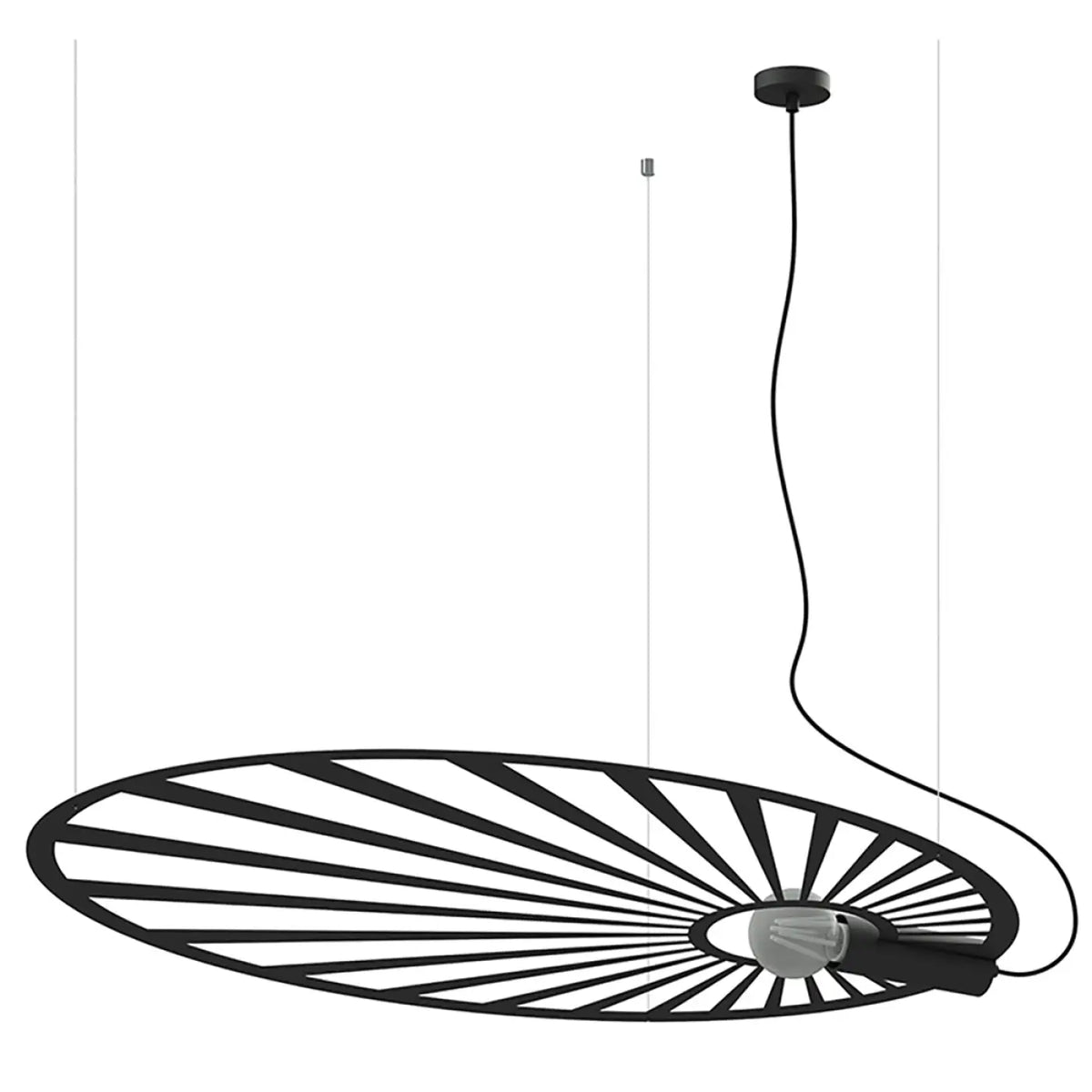 Grande suspension feuille en acier ajouré, motif floral, E27