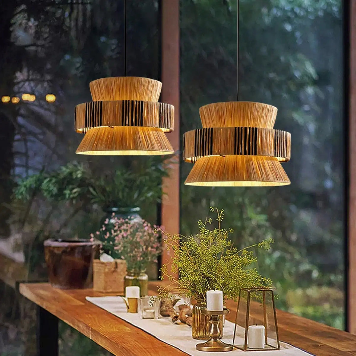 Suspension en fibres naturelles, style ethnique chic