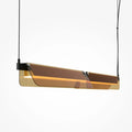 Suspension LED linéaire en verre teinté ambré ou fumé, 93 cm, orange