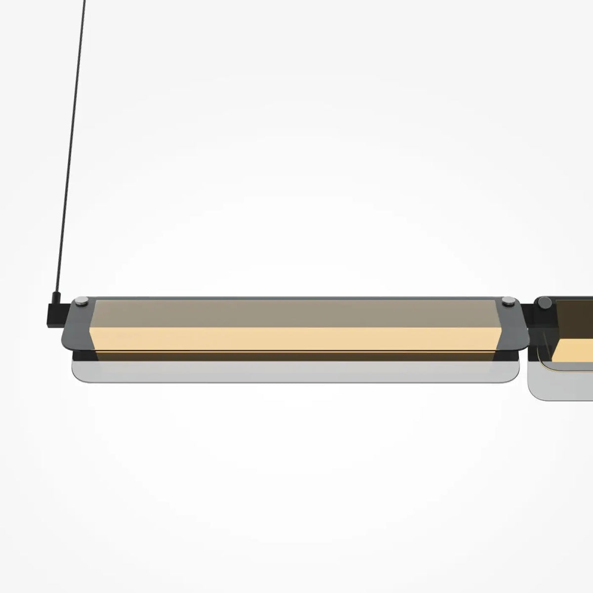 Suspension LED linéaire en verre teinté ambré ou fumé, 93 cm