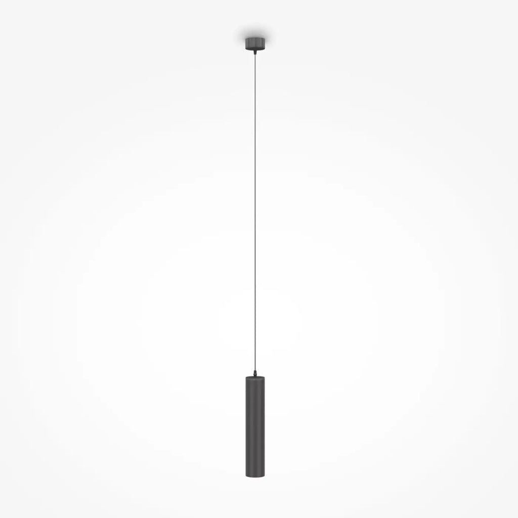 Suspension cylindre étroit en acier, lumière dirigée GU10