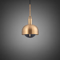 Suspension abat-jour métal, globe de verre fumé ou opale, doré