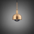 Suspension abat-jour métal, globe de verre fumé ou opale, doré