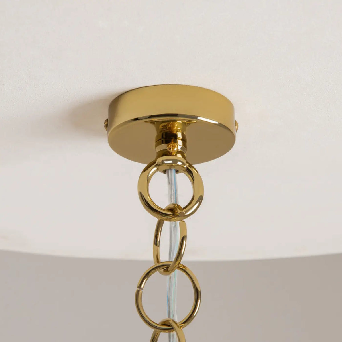 Lustre à cadres géométriques dorés, six lumières E14