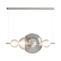 Suspension en sphères de verre sablé, 45 cm, LED 3000 K, argenté