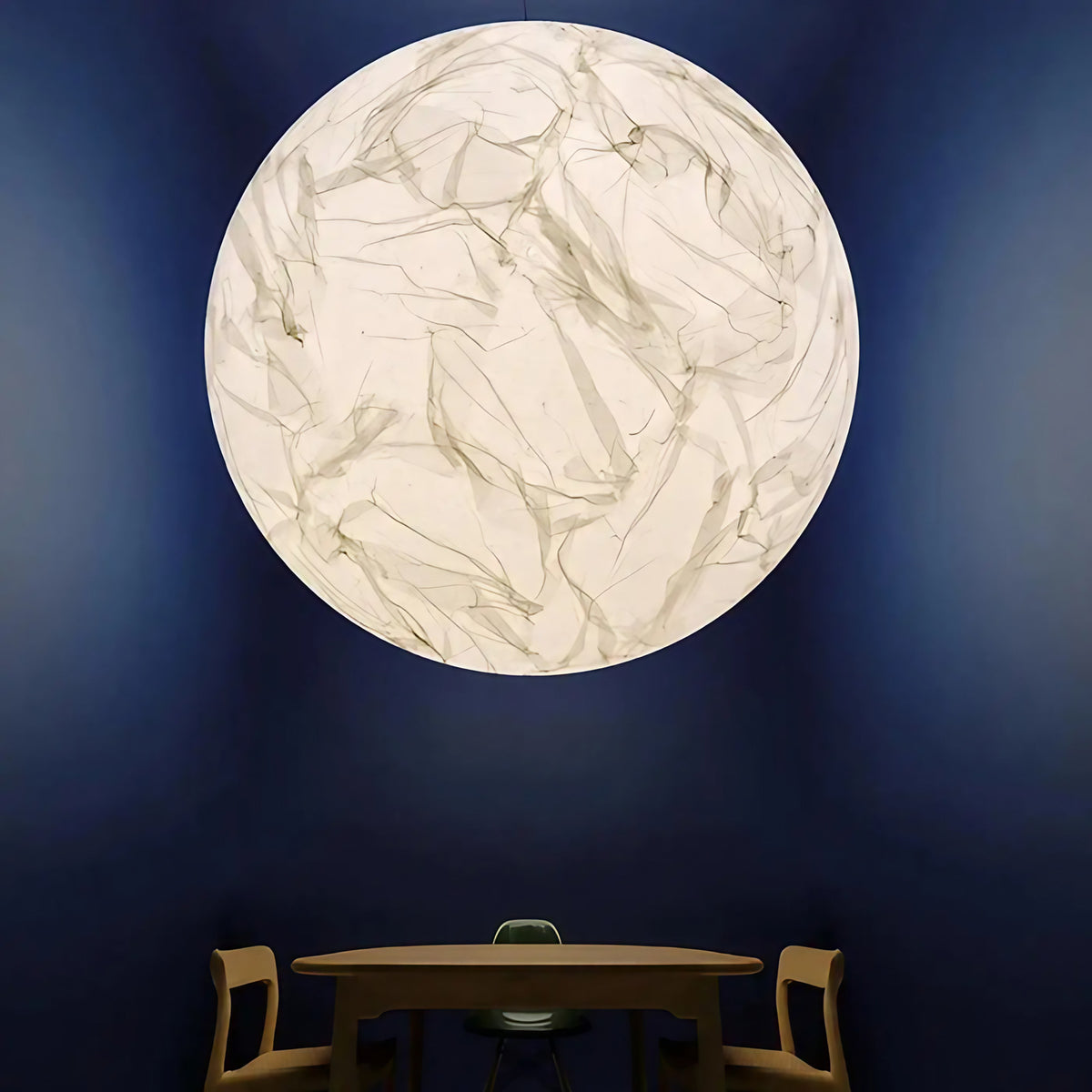 Suspension globe effet marbre blanc, tailles S, M et L