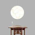 Suspension globe effet marbre blanc, tailles S, M et L