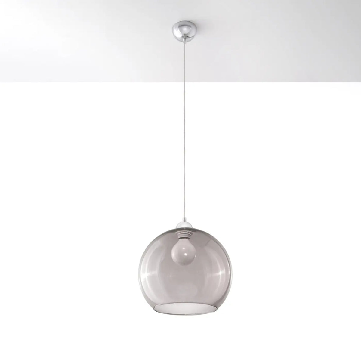 Suspension boule en verre de 30 cm, sept teintes au choix, graphite