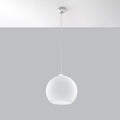 Suspension boule en verre de 30 cm, sept teintes au choix, blanc