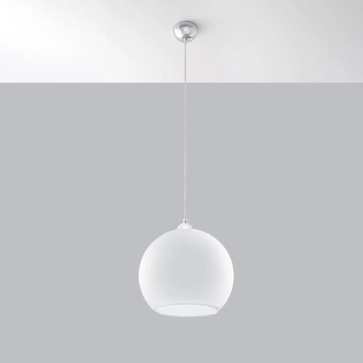 Suspension boule en verre de 30 cm, sept teintes au choix, blanc