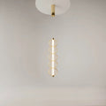 Suspension LED tube vertical dans une cage dorée, 58 cm