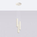 Suspension grappe à trois cylindres en aluminium nervuré, GU10, beige