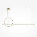 Suspension LED grand arc lumineux de 140 cm, acier doré ou noir, doré