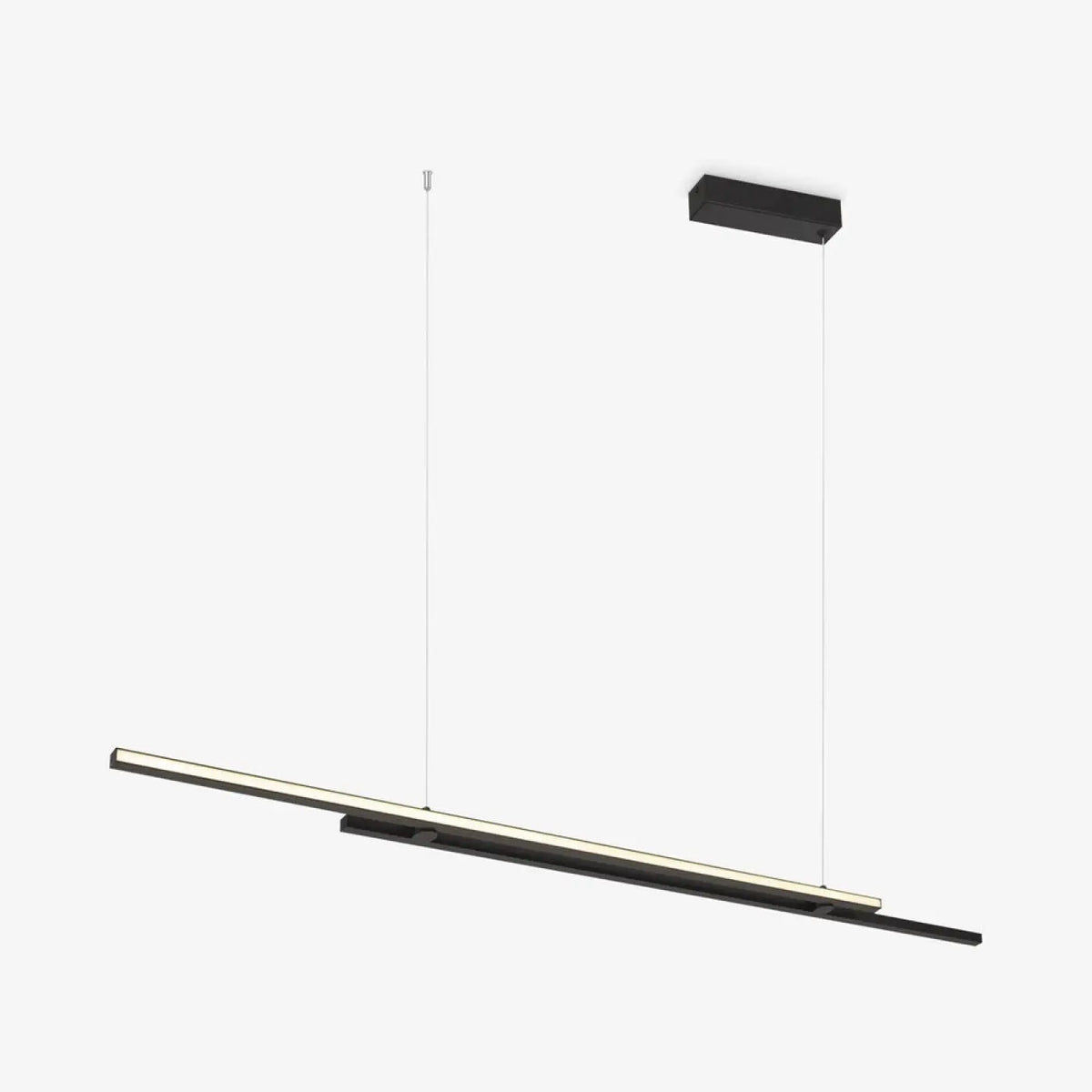 Suspension LED linéaire de 150 cm à lumière latérale, acier, noir