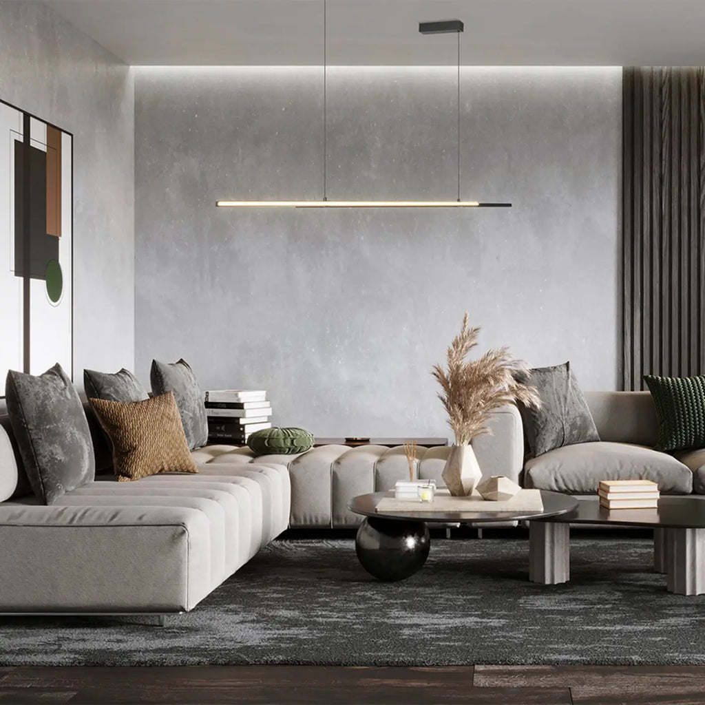 Suspension LED linéaire de 150 cm à lumière latérale, acier