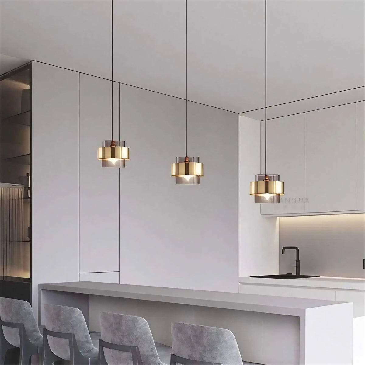 Suspension industrielle esprit loft, allure d'atelier