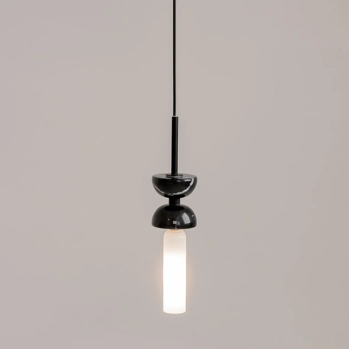 Suspension cylindre en verre esprit lanterne, culot G9