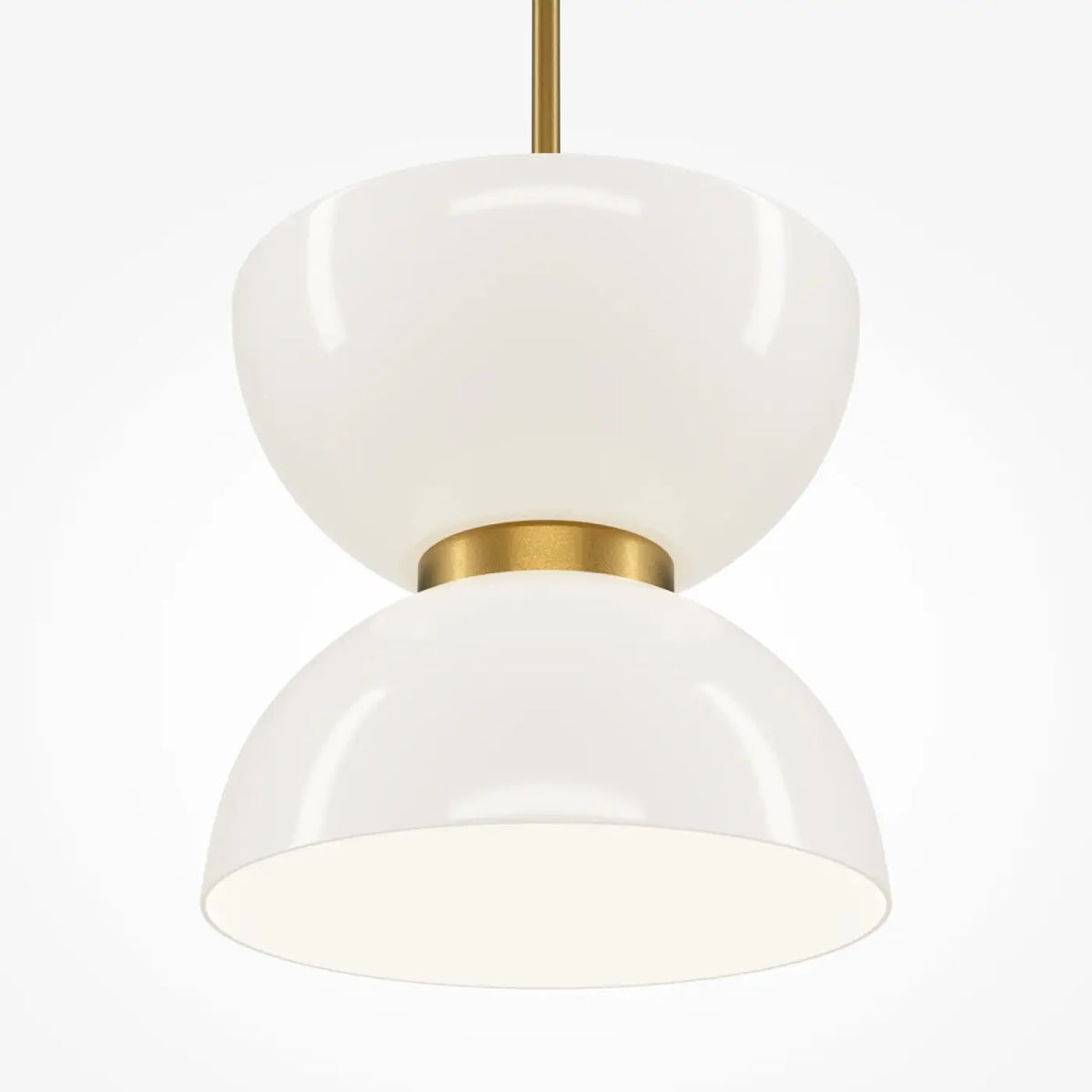 Suspension LED globe opalin, monture en acier noir, doré ou blanc