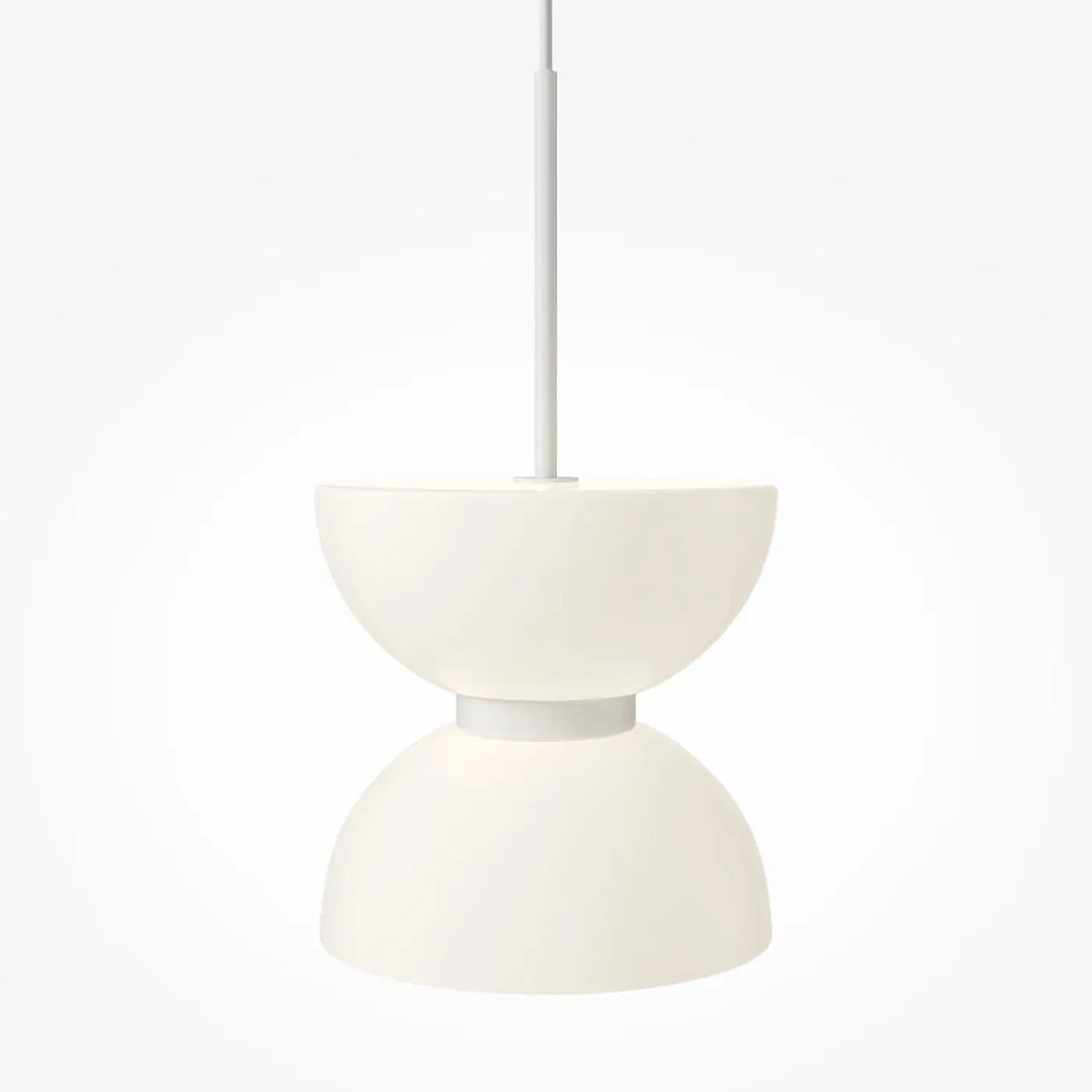 Suspension LED globe opalin, monture en acier noir, doré ou blanc