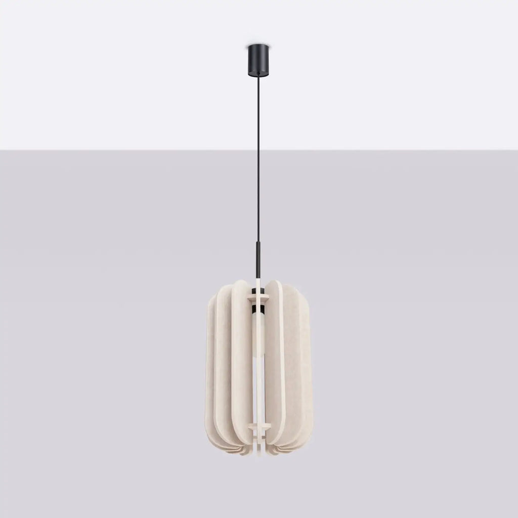 Suspension à lamelles de feutre sur cadre noir, 27 ou 45 cm, beige/noir