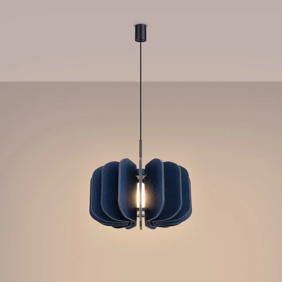Suspension à lamelles de feutre sur cadre noir, 27 ou 45 cm