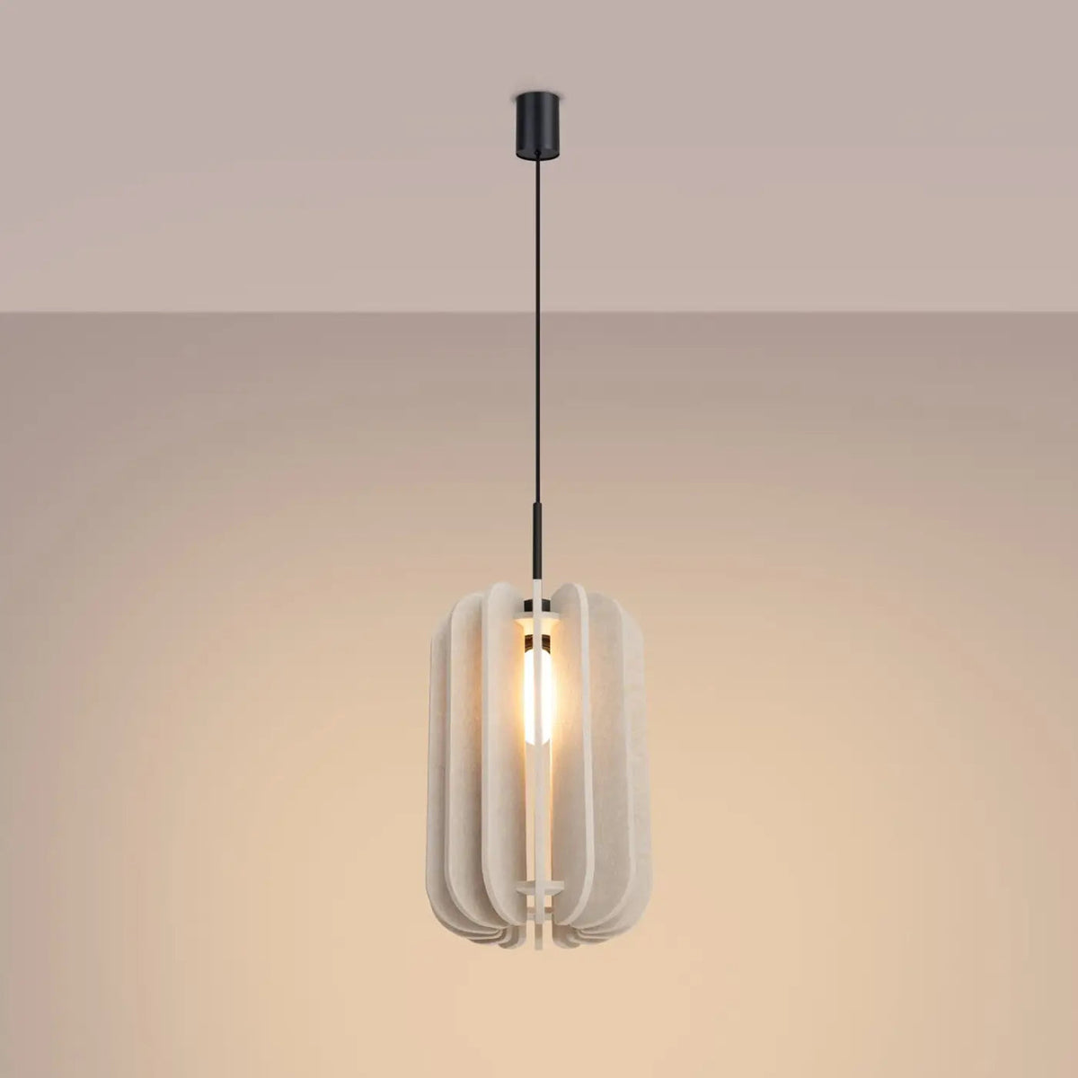 Suspension à lamelles de feutre sur cadre noir, 27 ou 45 cm
